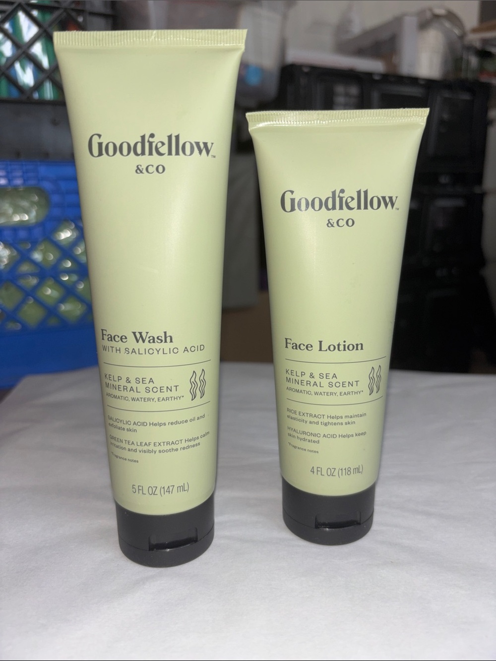 Goodfellow & Co Light Sage Green Face Wash & Face Lotion Duo